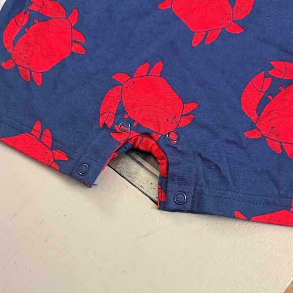Carter's Just One You 18 Month Boys Crab Navy and Red Baby Romper - Picture 4 of 9